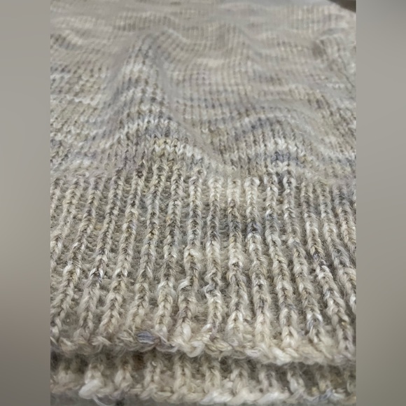 Women’s Mohair Silk Wool blend Loose Knit Mock neck Sweater Large Heather Ombre - Picture 4 of 14